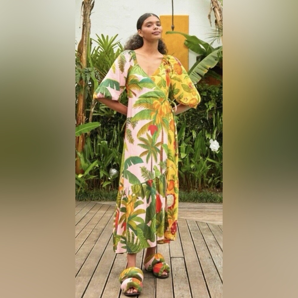 Tropical Floral Maxi Dress farm rio